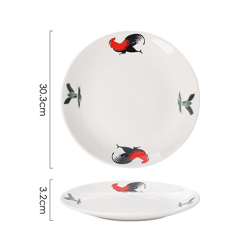 ZISIZ Керамические мелкие тарелки с петухом